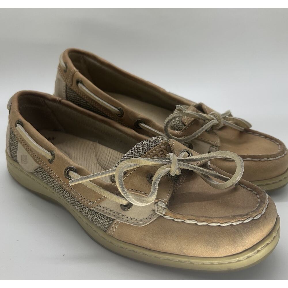 Sperry Top Sider Menoryfoam Women's Leather Boat Shoes Size 7 M Tan